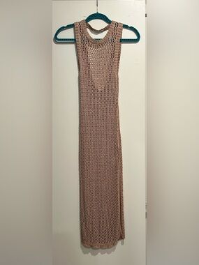 Knit Open-Weave Cover Up Dress